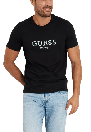 Guess Ss Cn Iridesce T-Shirt T-shirts Herr Svart L