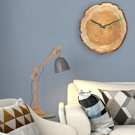 IC Årlig Ring Vægur - Træ Stillegående Stue Indendørs Ur