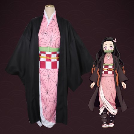 Barn Demon Slayer Anime Cosplay Kostym Outfit Set 13-14 År Kamado Nezuko 7-8 År-WELLNGS