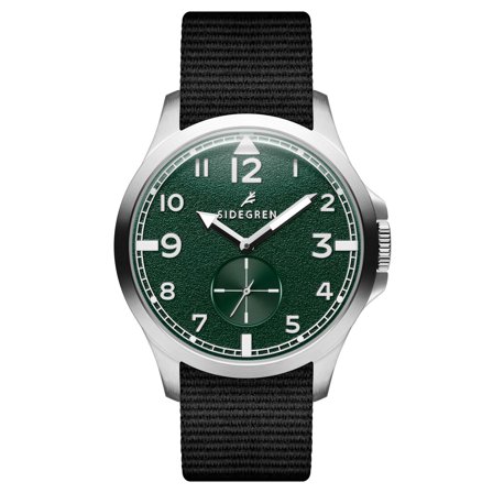 Luxor | Vintage-style Silver-tone and Green Stainless Steel Field Watch for Men - Wrist watches