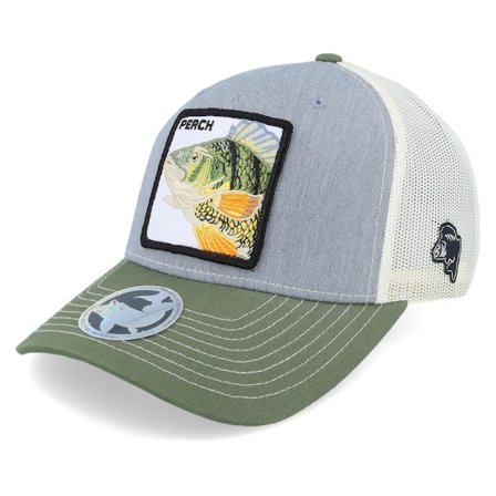 Skillfish - Grå trucker Caps - Perch Pro Fishing 112fp Tri Grey/Birch/Army Olive Trucker @ Hatstore