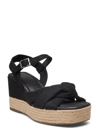 Woms Sandals Sandal Med Hæl Espadrilles Svart Tamaris*Betinget Tilbud