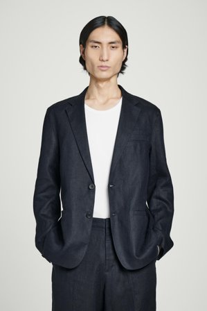 COS Männer Einreihiger Blazer Aus Leinen in Blau