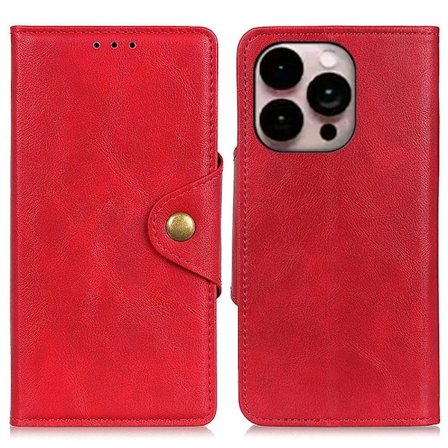 Alpha läder iPhone 14 Pro Max fodral - Röd