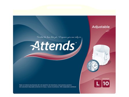 Attends Adjustable 10, Large, 21 stk.