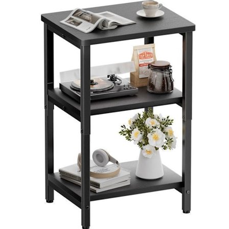 Sidebord - HLONONE - Vintage - 37x30x65 cm - Stål - Sort - 1 åbent rum