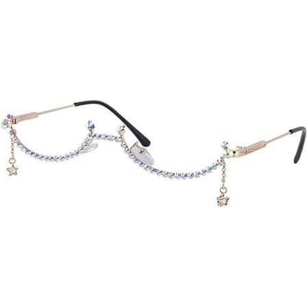 Halvramme solbriller stjerne vedhæng rhinestone cateye solbriller