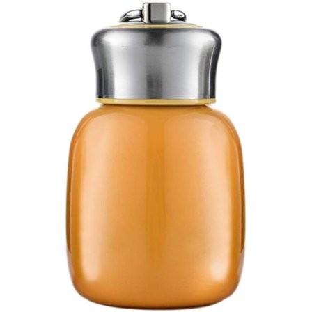 Sød termokande, kaffekrus i rustfrit stål til rejser, lækagesikker dobbeltvægget vakuumisoleret miniflaske 200 ml (Orange)