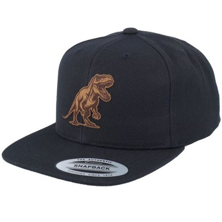 Kiddo Cap - Svart snapback Keps - Kids T-rex Dino Brown Patch Black Snapback @ Hatstore