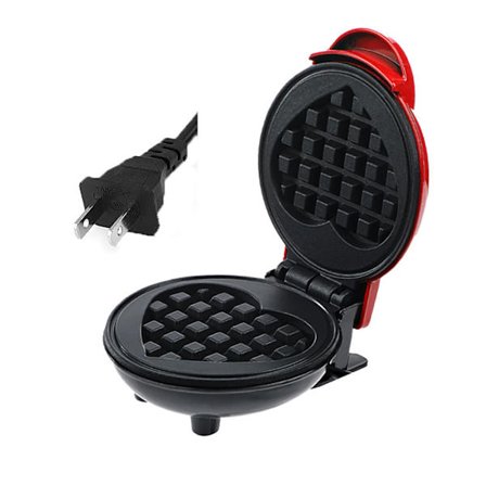 Mini Elektrisk Vaffeljern Hjem Multifunktionel Morgenmadsmaskine Børn Kage Bageplade Hjerte US 110V
