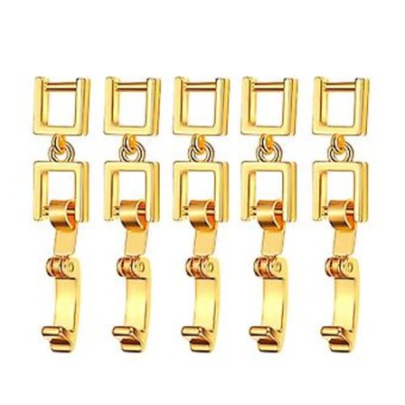 5 st Smyckesförlängare Halsband Armband Förlängare Vikbar Förlängningslås (Guld)