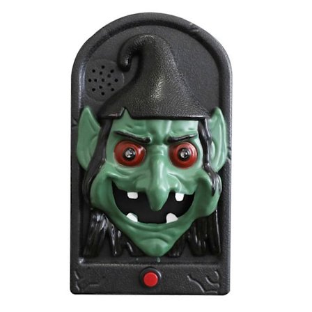 Halloween Dørklokke Uhyggelig Kraniehoved Dørklokke med Lysende Øjne og Lyd Skræmmende Hjemsøgt Hus Rekvisit til Halloween Indendørs Udendørs 