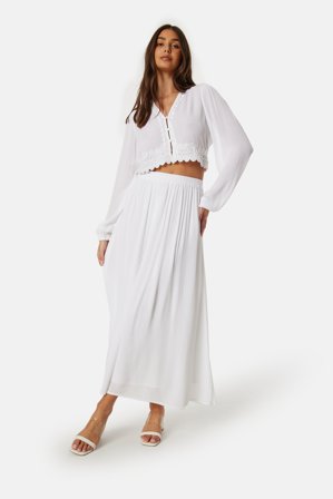 BUBBLEROOM Viscose Crepe Maxi Skirt Klær