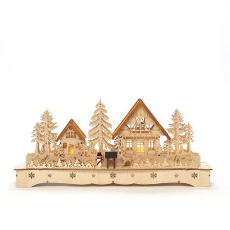 Konstsmide 3252-100 Silhuett lampe hus med snømann og reinsdyr, Belysning