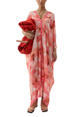 Rodebjer Agave Blurry Flower Caftan Klänningar Dam Rosa ONESIZE