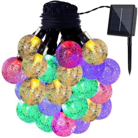 Juce Solar String Lights 30 LED Multicolor Kristallkulor Utomhus Solar Light för Jul Trädgård Patio Bröllop