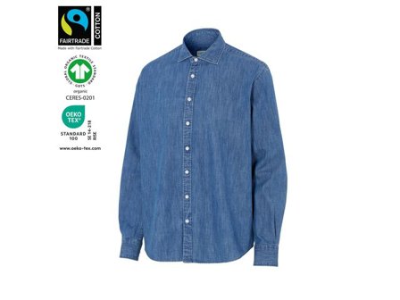 Cottover Skjorta Denim Comfort herr GOTS 2XL-45/46 - Lyreco - Arbetskläder - Arbetsskjortor - Serviceskjortor