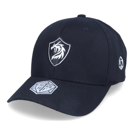 Critiql Hit - Dragon Shield Emblem Black Flexfit Flexfit Black Cap - @ Hatstore