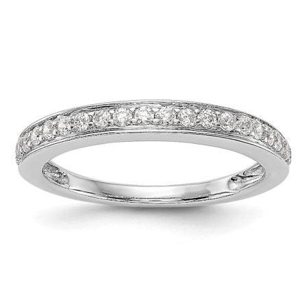 14k Vitguld 1/3 Karat Diamant Vigselring Storlek 7.00 Smycken för Kvinnor - 2.7 Gram .30 dwt