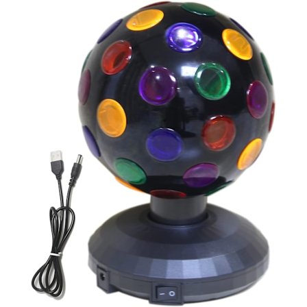 6 tommers discokule roterende scene lampe USB drift discokule