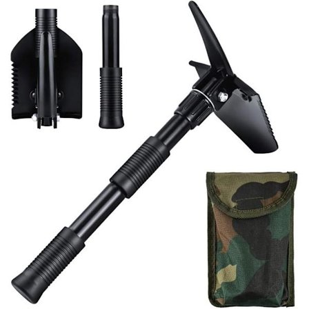 Mini sammenleggbar spade 40cm, multifunksjonell hagespade karbon