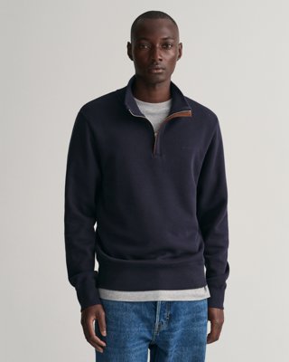 GANT - Collegegenser med half-zip til herre evening blue