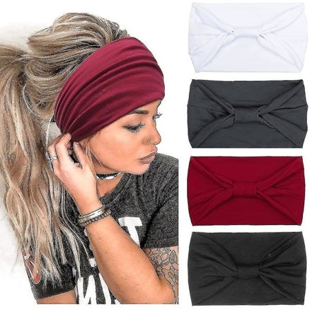 4-pak hovedbånd til kvinder bredt hårbånd