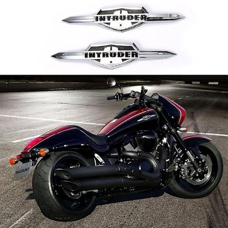 Bærbar motorsykkel drivstofftank merke emblem dekal klistremerke universell slitesterk drivstofftank emblem merke krom for Suzuki Intruder