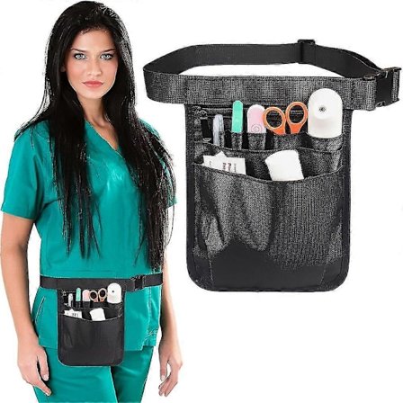 Medisinsk utstyr Sykepleieveske Bærbar Sykepleierlomme Ekstra Lomme Medisinsk Personell