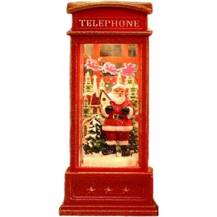 Jouluinen lumipallo-lyhty puhelinkoppi, lumipallo-lyhty puhelinkoppi, jouluvalokoriste baariin ja KTV-sisustukseen (Joulupukki)