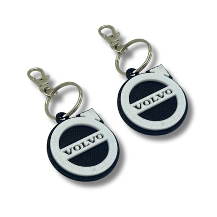 2x Nyckelring Clip On & Go karbinnyckelring för Volvo