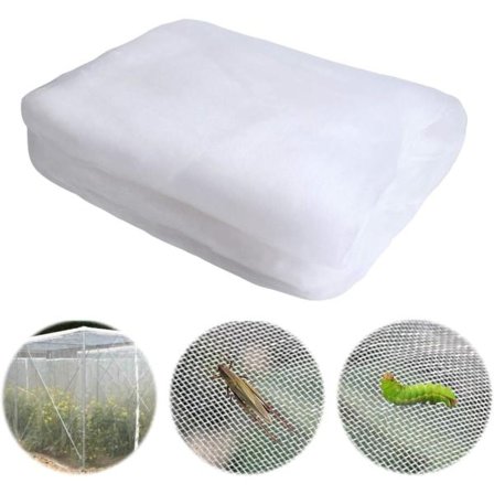 Trädgårdsnät (2,5 x 6 m) Insektsnät Grönsaksnät, vitt
