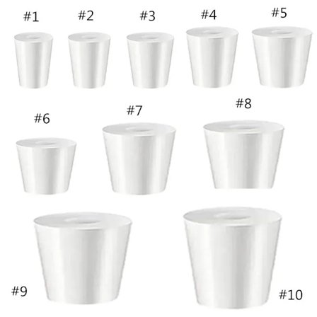 Konisk silikoneprop med hul, fødevaregodkendt gummiprop til pulverlakering, maling, sandblæsning, laboratoriebrug_MGF