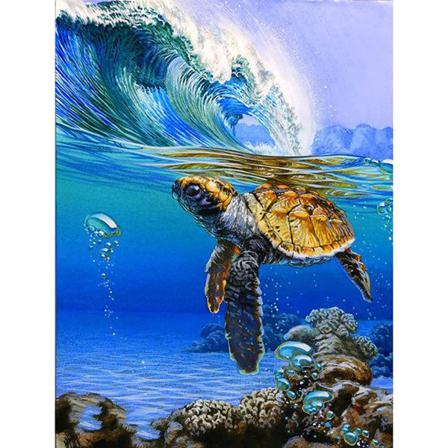 Gör-det-själv 5d Diamond Painting Av Numbers Kit Havssköldpadda, Diamantkonst