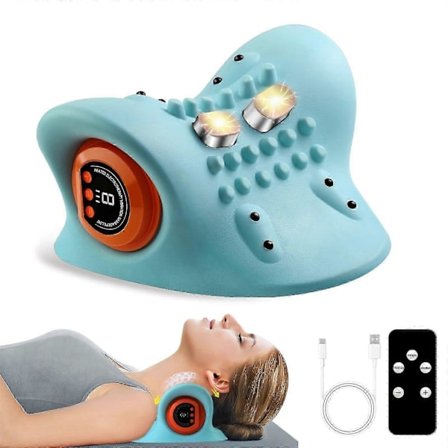 Nakkemassasje, Elektrisk 4d nakke- og skuldermassasje med varme, Shiatsu nakkemassasje, hakk nakkemassasjepute, fjernstyrt nakkemassasje for 