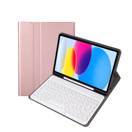 Tangentbordfodral för Samsung Galaxy Tab S6 Lite 10.4 P610/615(2022), Avtagbart Bluetooth-tangentbord Roséguld B