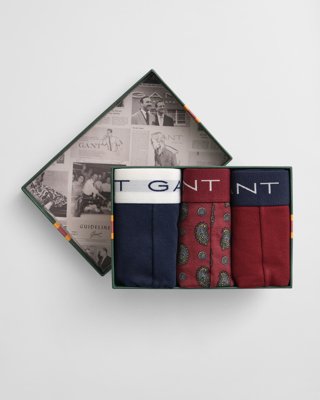 GANT - 3-pakk boksershorts med paisleymønster til herre plumped red