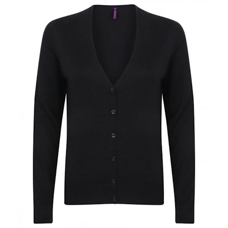 Henbury Dam/Dam V-ringad Cardigan Svart