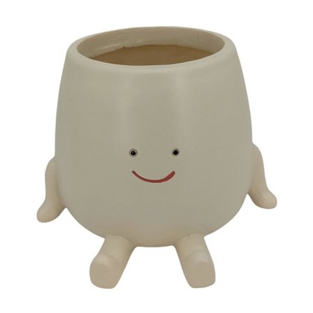 Smilende ansikt sukkulent plantekasse Stabil base Bedårende design Hagepynt innendørs utendørs harpiks plantepotte