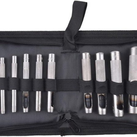 12 hullslager, hullslagersett, hultangsett, rund hullslager kutter skinnstans KLB