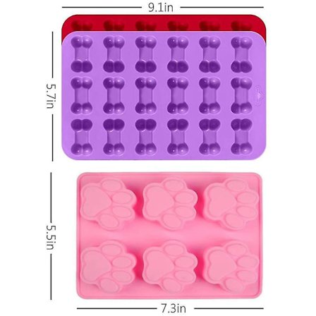 3-pakks Silikon Isbitformer Valpepote og Beinform
