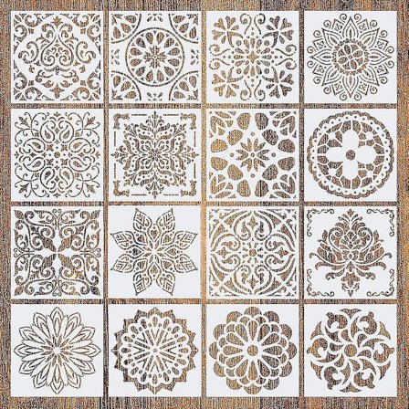 16 st stora återanvändbara mandala stenciler för målning på trä, gör-det-själv-design, 6 tum mallar, scrapbooking, målning för vägg
