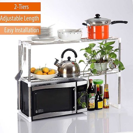 Justerbar Mikrovågsugnshylla i Rostfritt Stål