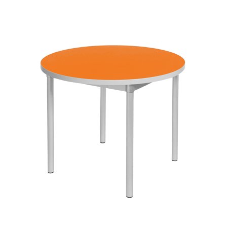 Dining table ENVIRO, round, Ø 900x710 mm, orange, silver