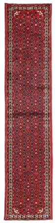 85X387 Tappeto Orientale Hosseinabad Passatoie Rosso Scuro/Nero (Lana, Persia)