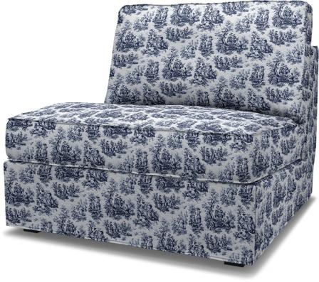 IKEA - bankhoes voor Kivik 1-zits Slaapbank, Dark Blue, BOUCLÉ EN TEXTUUR - Bemz