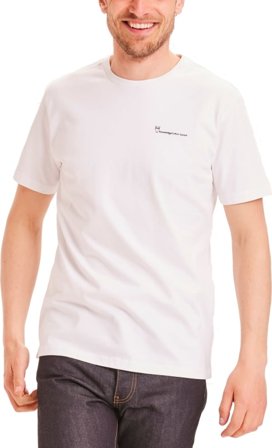 Knowledge Cotton Apparel Men's Alder Trademark Mountain Back Printed Tee Men short-sleeved sweaters White XL