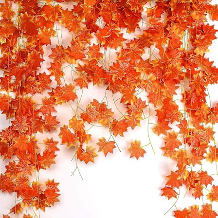 12-pack / Varje 90 tum, konstgjord lönnlövsranka, falsk lövverk höstlöv girlang hängande växt