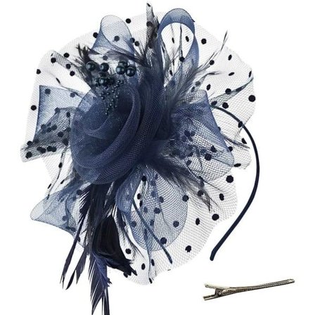 Fascinator Hat, Blomster, Meshbånd og Fjer på en Delt Clips, Cocktail- og Teselskab Hovedbeklædning til Piger og Kvinder