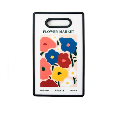 Underbar Blommig Fyrkantig Akryl Skärbräda Multifunktionell Lätt Att Rengöra för Kök Frukt Barnmat